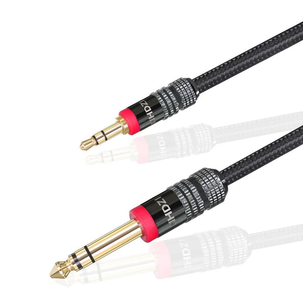 

3.5mm to 6.35mm Stereo Audio Cable, JSAUX 6.35mm 1/4" Male to 3.5mm 1/8" Male TRS Bidirectional Stereo Audio Cable Jack 4FT