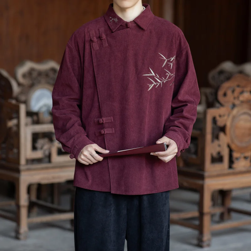 traditional-chinese-men's-long-sleeve-shirt-embroidered-button-front-coat-style-autumn-fashion-retro-hanfu-outerwear