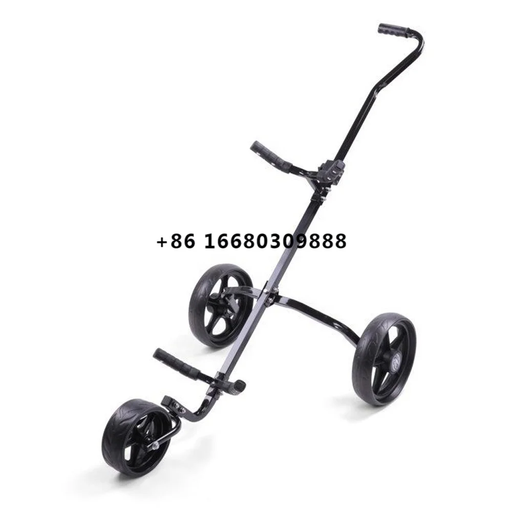 Factory Price Small Order Golf Push Cart 3 Wheel Folding Rental Golf Trolley