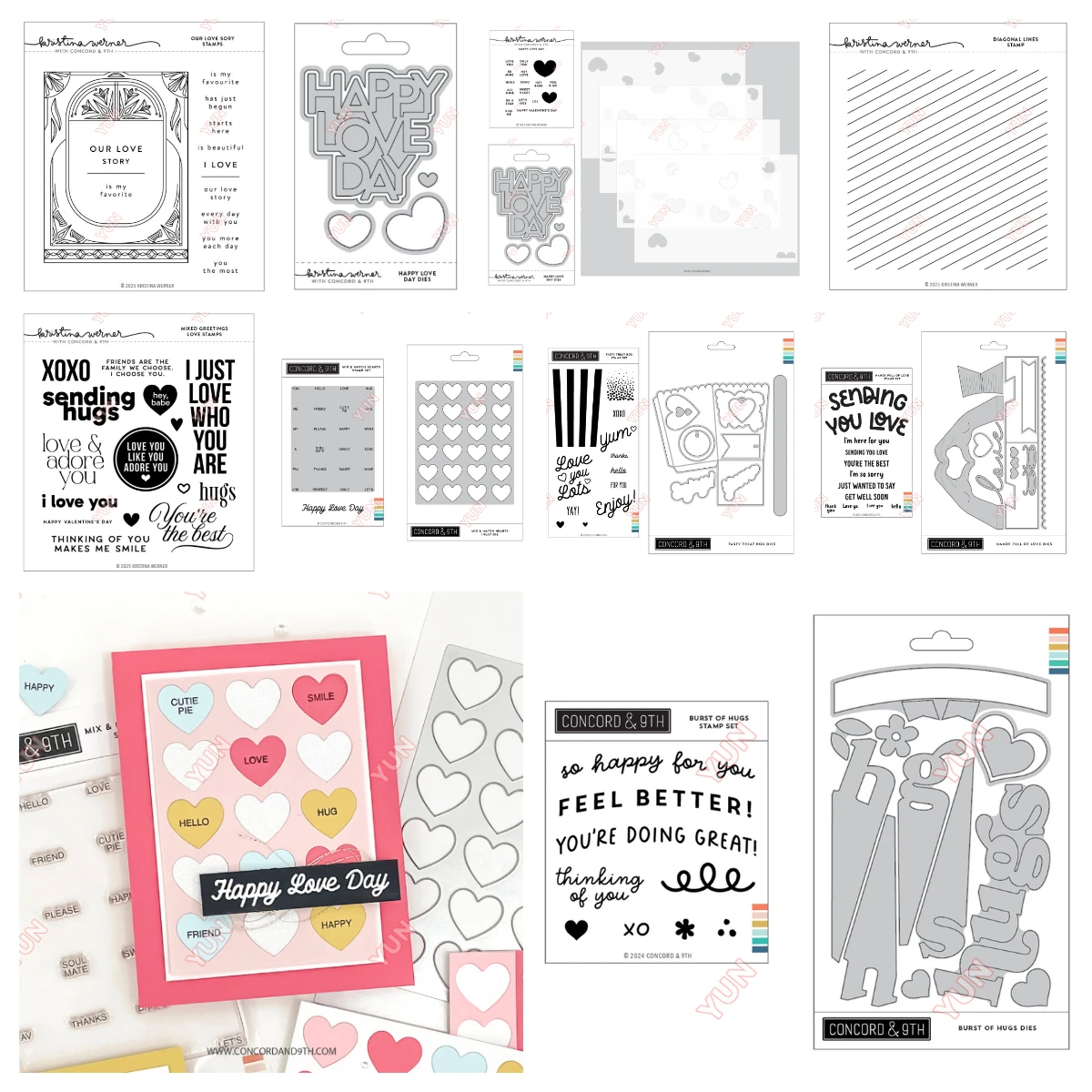 New Arrival Dies Stamps Stencils Hugs Tasty Treat Box Hands Full of Love Letters Die DIY for Scrapbooking Paper Carft Big Mold