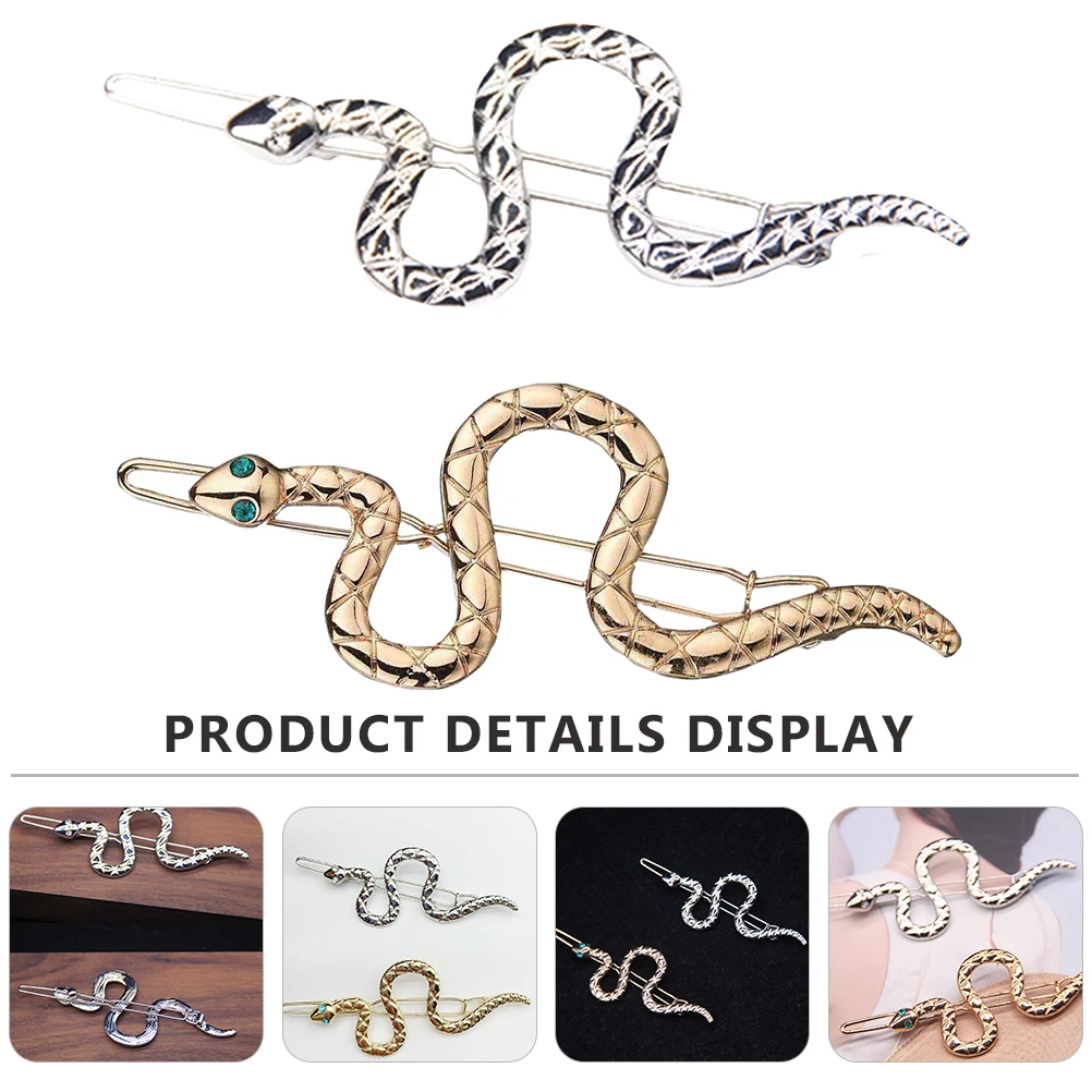 

2Pcs Snakelike Hairpins Vintage Barrettes Styling Bobby Pins Fine Workmanship Suitable Any Hairstyle Hair Accessories