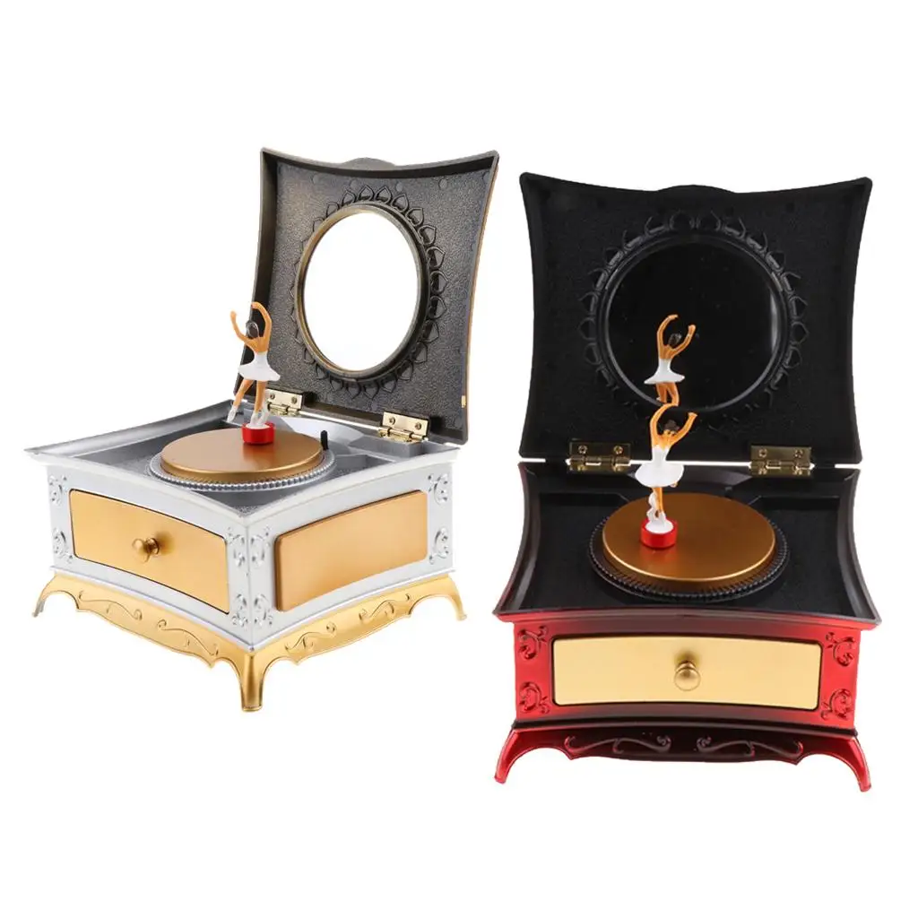 2pcs Musical Jewelry Box for Girls with Drawer and Mirror, the Sky Tune