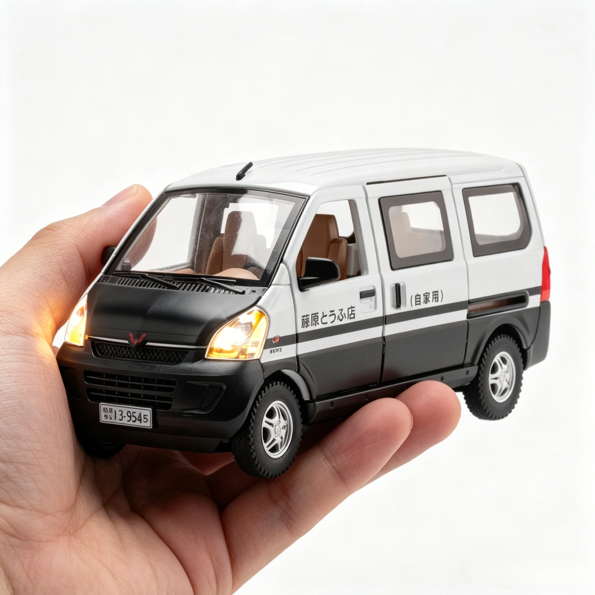 

1:24 Alloy Diecast RongGuang Van Toy Miniature Car Models Rubber Tires Doors Opened Pull Back Vehicle Boys Birthday Gifts