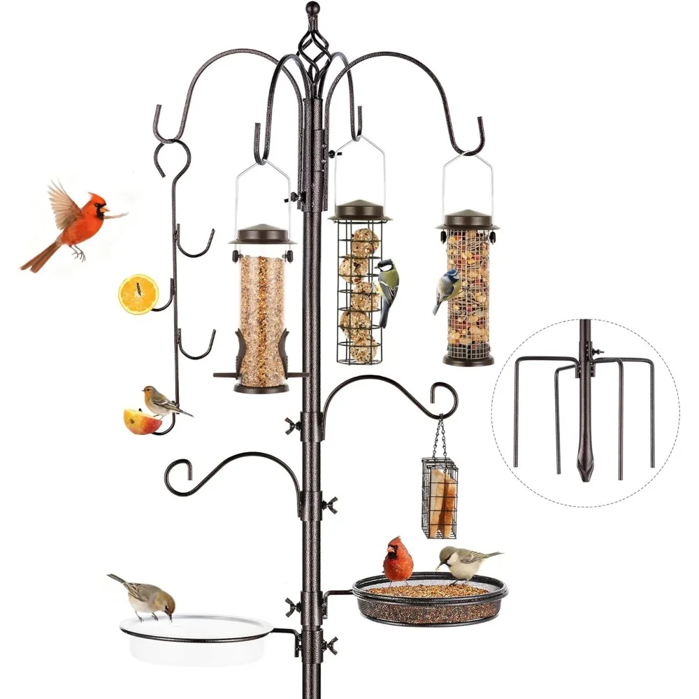 

Wild Bird Feeding Station Kit with Hanging Feeder, Suet Holder, and Bath for Attracting Birds
