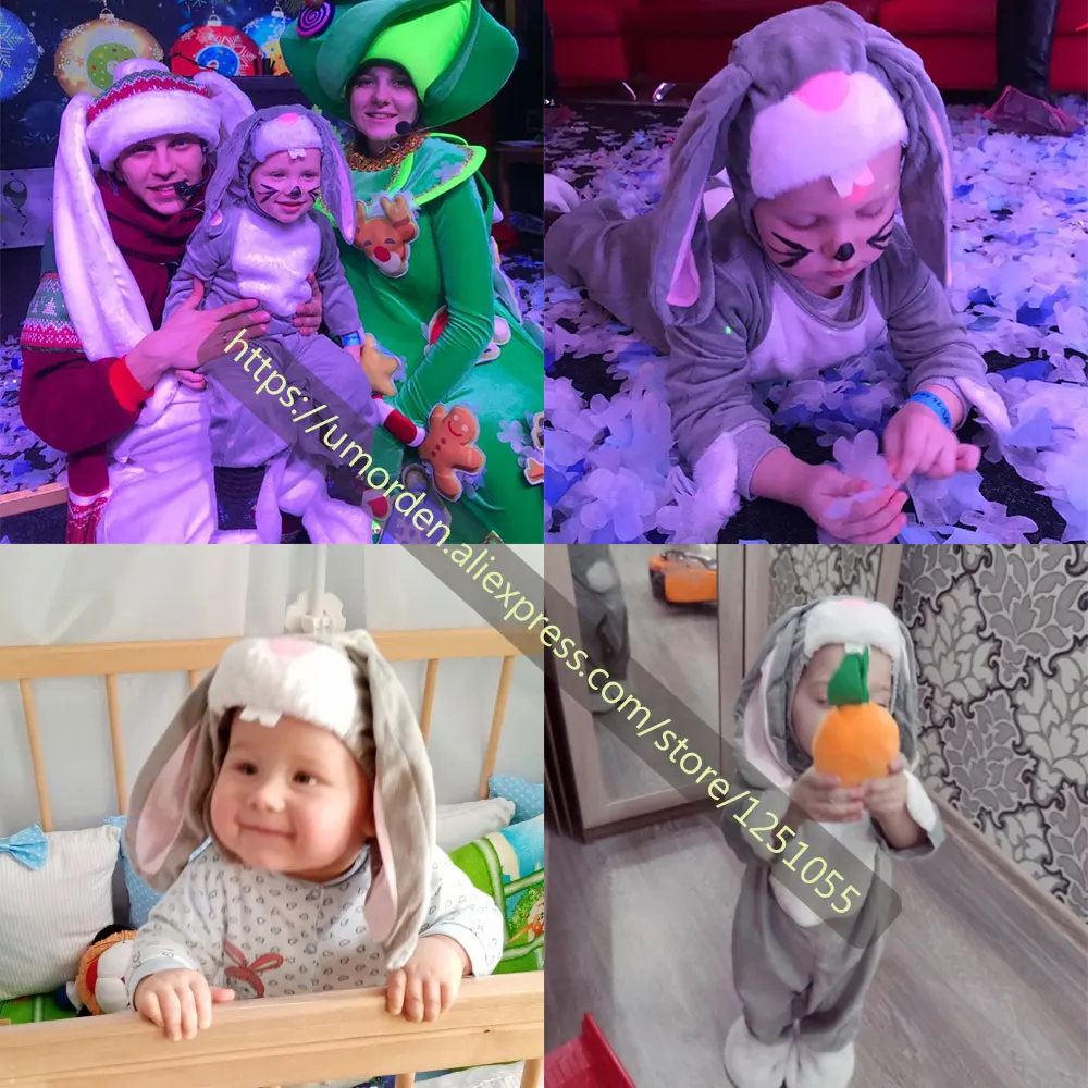 Umorden Little Grey Rabbit Bunny Costume for Baby Infant Boys Girls 12-18M 18-24M With Carrot Halloween Easter Fantasia Oufit