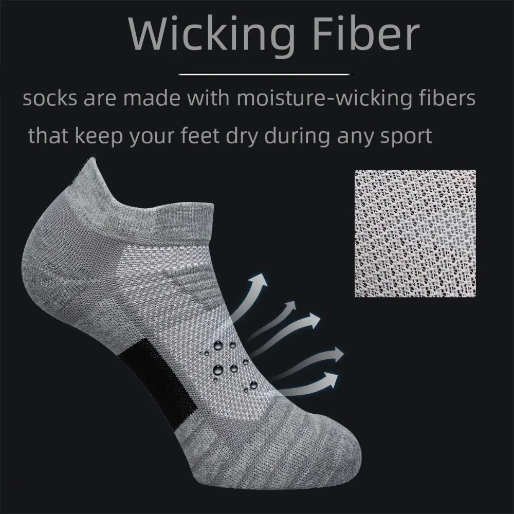 

3 пары спортивных носков для бега унисекс с мягкой подкладкой, противоскользящие, износостойкие для баскетбола, тренажерного зала и повседневного использования