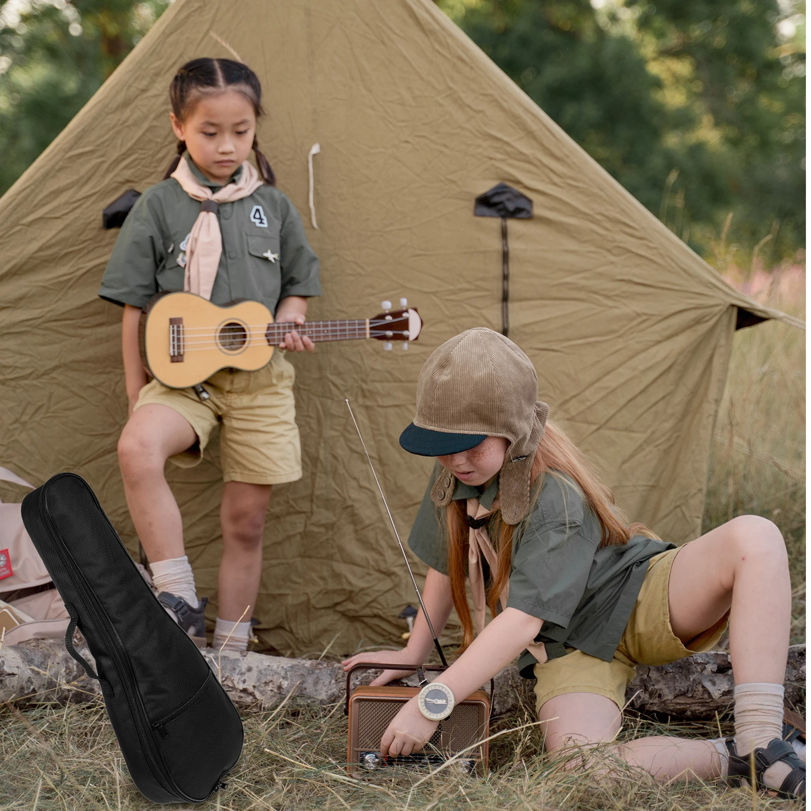 

21 Inch Ukulele Bag Black Color Lightweight Portable Waterproof Thickened Ukulele Case For Travel Outdoor Storage