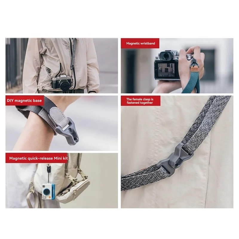 Enhanced Durability& Secure Attachment- Maglink Quick Magnetic Buckle Base(2Pcs) For Shoulder& Wrist Strap Systems