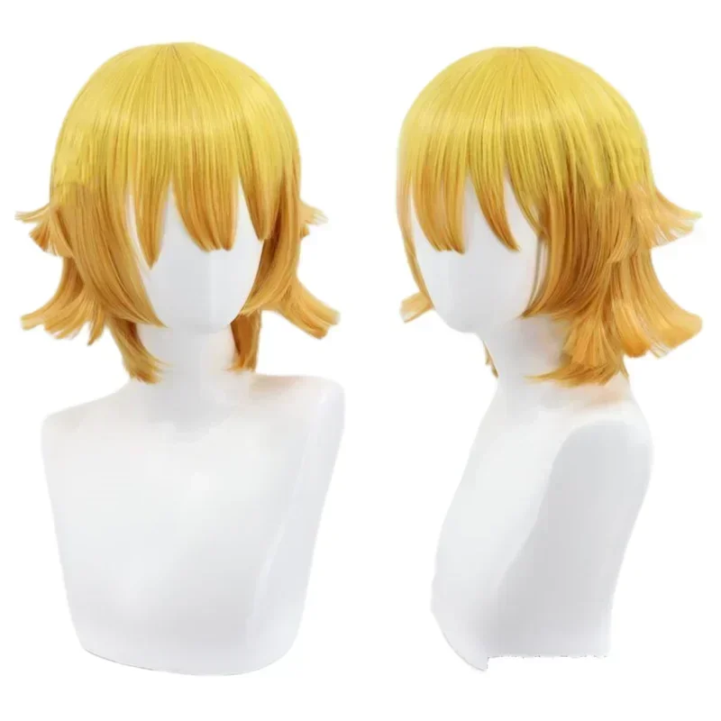 Anime Agatsuma Zenitsu Cosplay Costume Kimono Halloween Clothes Party Uniform Wig Women Kids