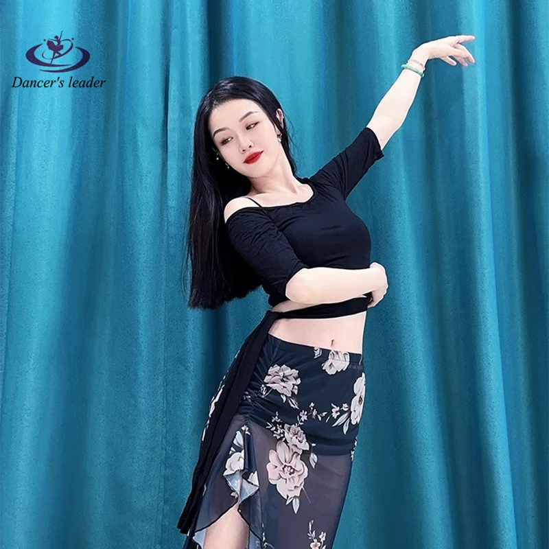 Belly Dancing Clothes Performance Clothes Top Beginner\'s plus size Modal Mid-Sleeve Practice Top Tie Performance Clothes