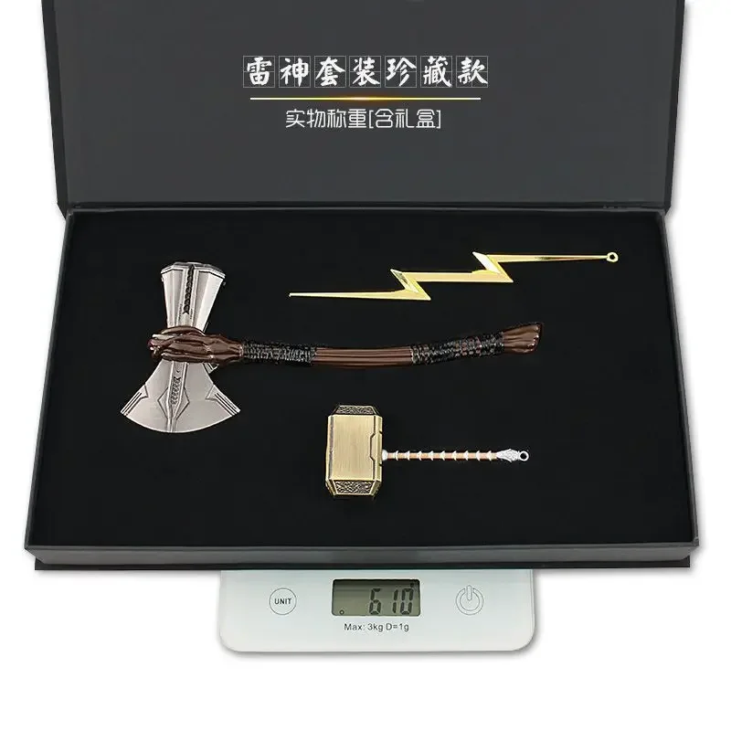 Thor Love e Thunder Weapon, Stormbreaker Mjolnir, Thunderbolt Anime Weapon Model Keychain, Katana Swords Samurai Brinquedos para menino