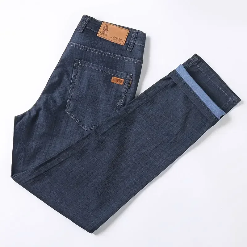 Spring Summer New Les Aires Soft Lyocell Fabric Casual Wide Loose Cargo Mens Jeans  Denim Homme Sexy Pants