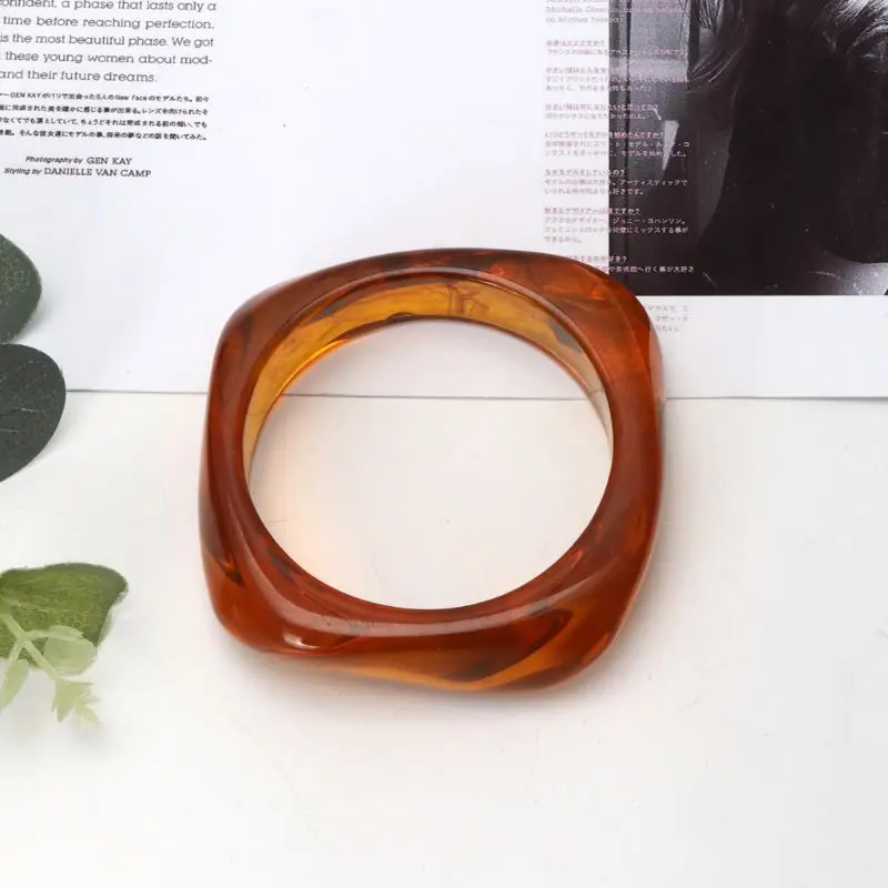 Tortoiseshell Acrylic Bracelet Resin Brown Leopard Mottled Bangle Women Jewelry Drop Shipping