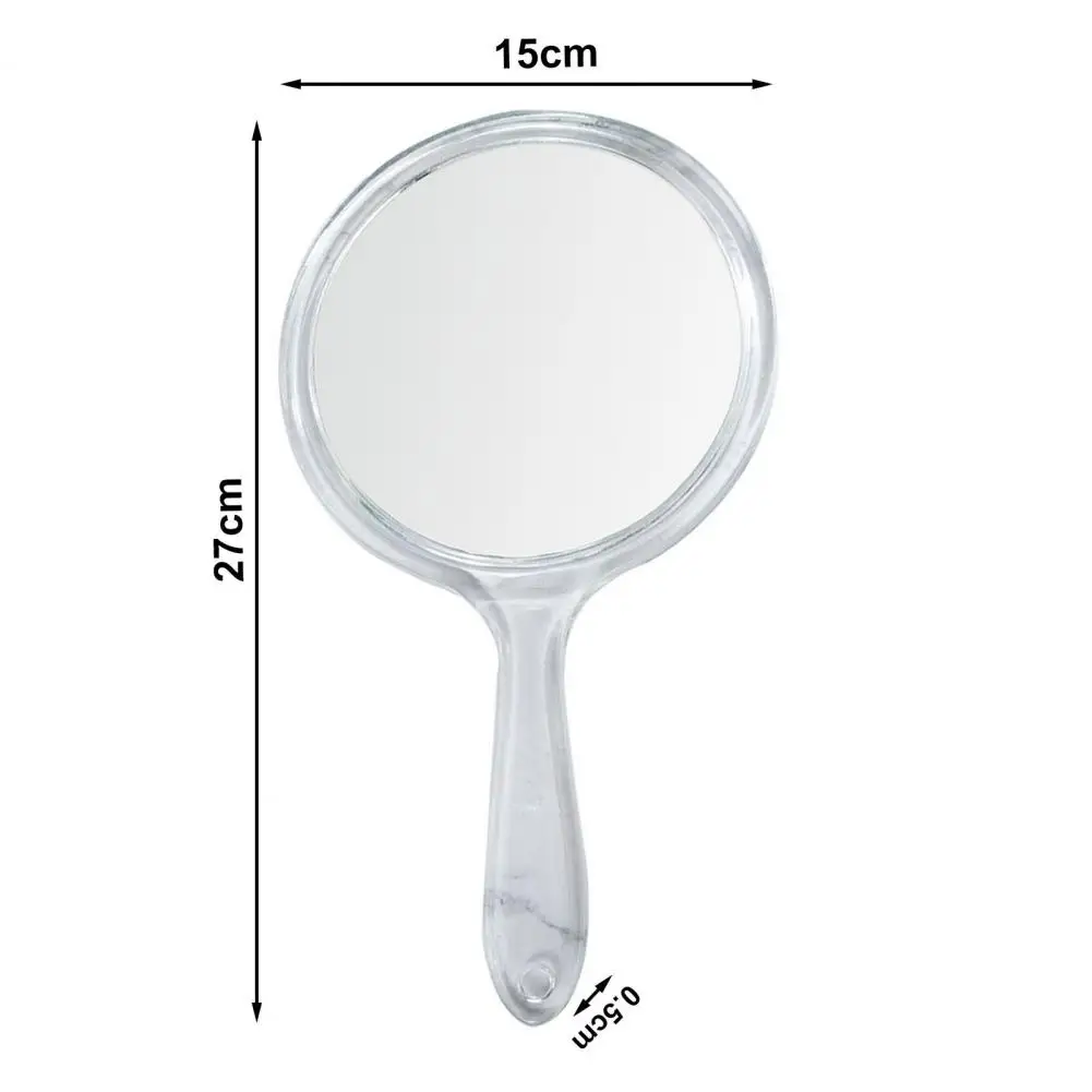 Practical Double-Sided Mirror Plastic Makeup Mirror Smooth Edge Vanity Cosmetic Travel Mirror with Handle  Makeup