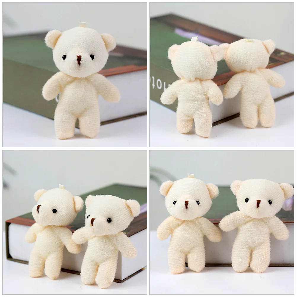 5 Pcs Mini Bear Ornament Hanging Figurines Tiny Girls Cute Cloth Multi-function Pendant Child Plush Figure