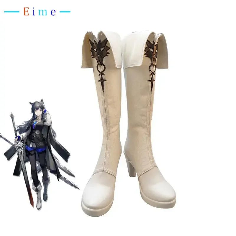 Game Arknights Texas the Omertosa Cosplay Shoe PU Leather Shoes Halloween Carnival Boots Cosplay Prop Custom Made