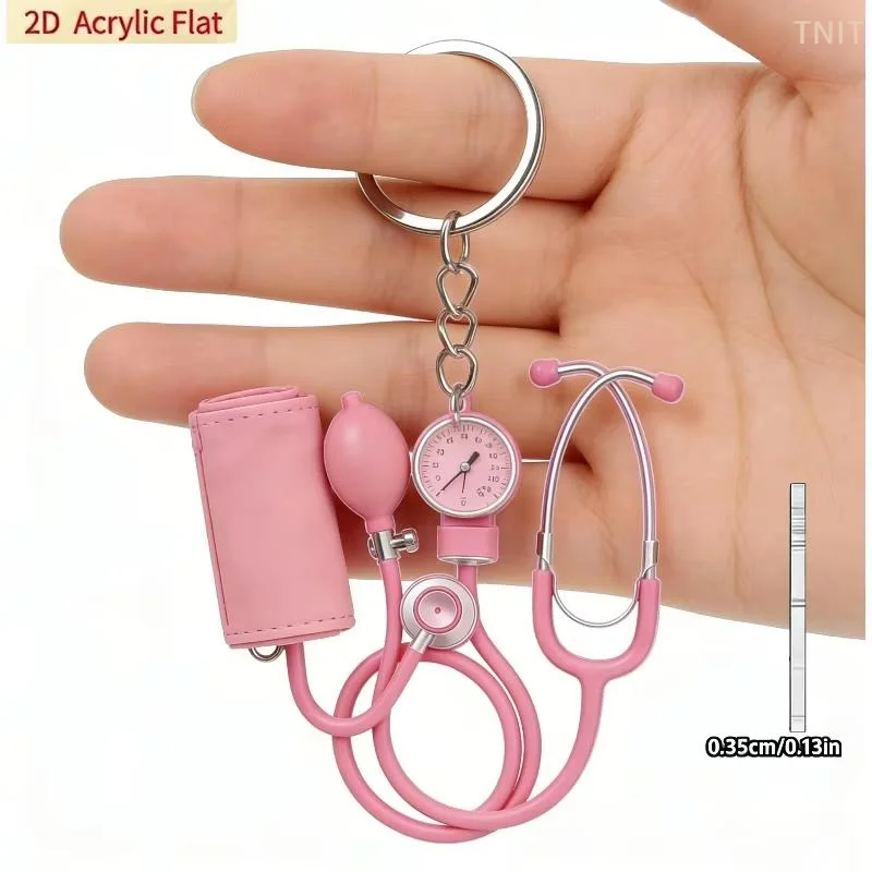 [J] Stethoscope And Sphygmomanometer Acrylic Keychain Cute  Gift For Nurses Decor