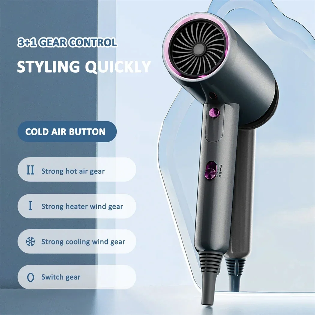 2200W Hairdryer Professional High-speed Cold and Hot Wind Powerful Hairdryer Negative Ion Low Noise Hair Salon Hairdryer