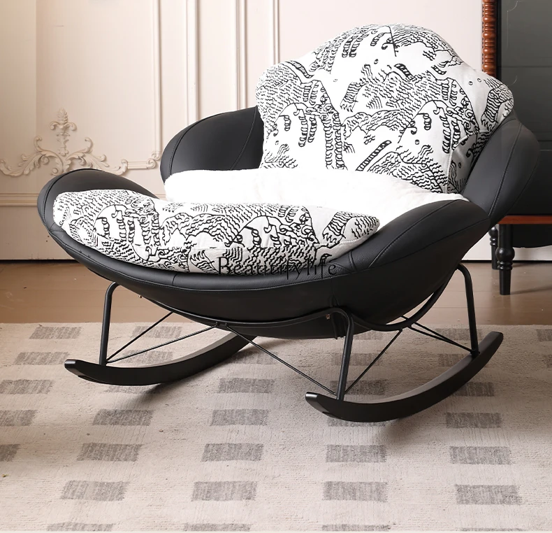 

Lazy sofa rocking chair living room light luxury fabric single balcony leisure chair
