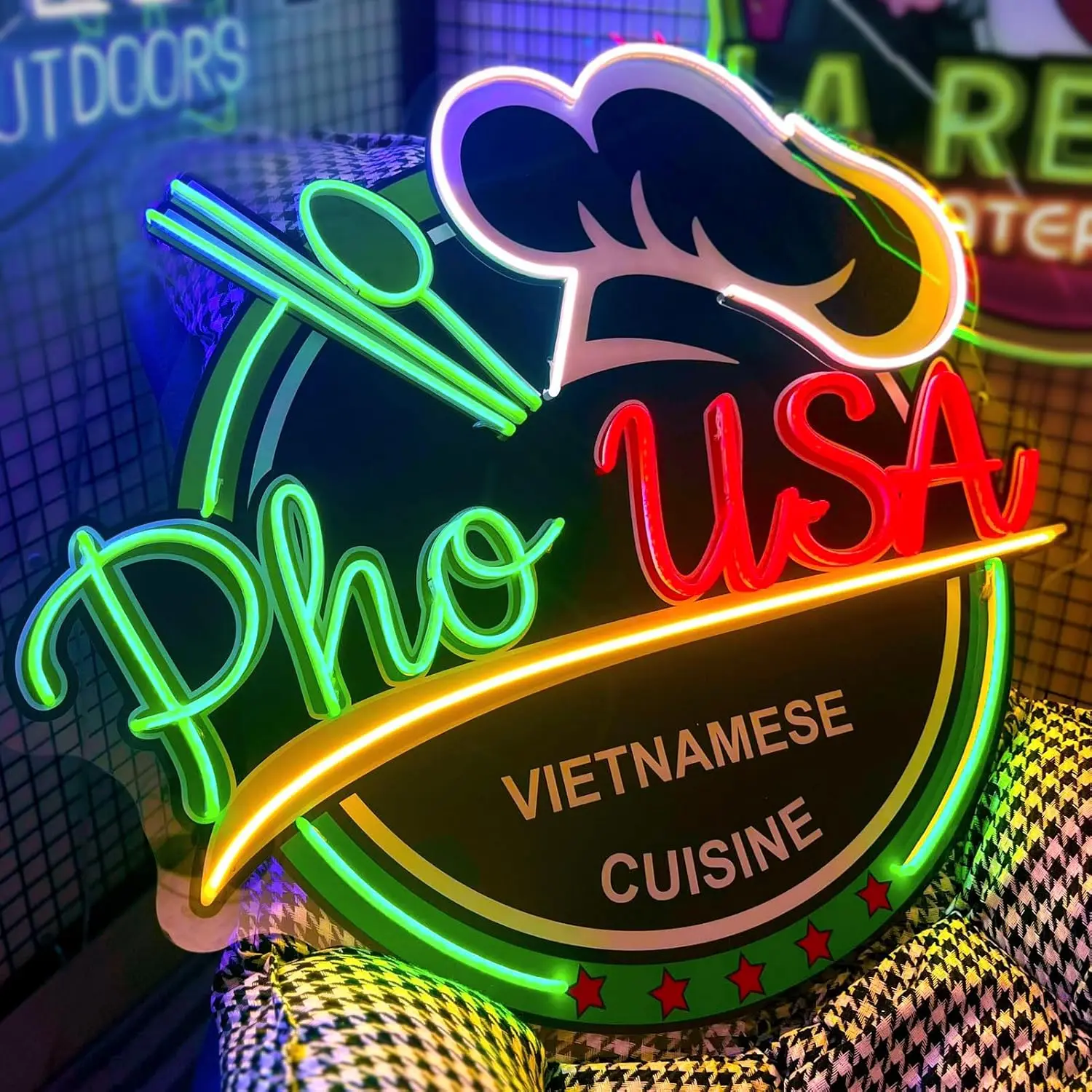 Custom Neon Sign Logo, LED Shop Name Picture Logo Signs Personalized for Business Home Decor, Customizable with UV Printed
