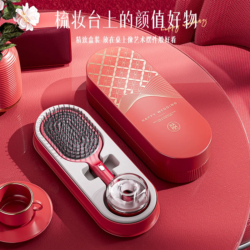 

2025 China Red Wedding Comb Set Airbag Wedding Dowry Gift Wedding Comb Pair Comb Air Cushion Comb Gift Box Hair Care comb