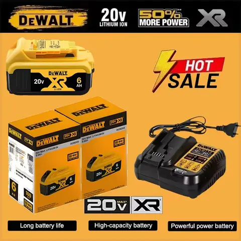 DCF512 Dewalt 20V Battery 6.0Ah ower Tool BatteryPower Original DEWALTLithium-Ionen-Replacement Battery DCB200 Rechargeable