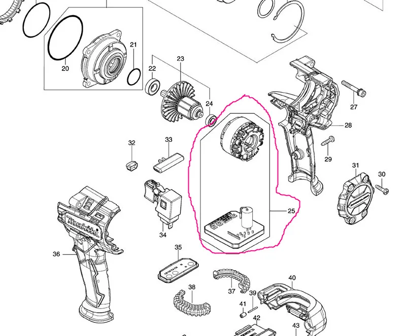 Imagem -04 - Controlador Makita-estator 629a061 Xwt18 Dtw700z Dtw700 Tw700d 620c993