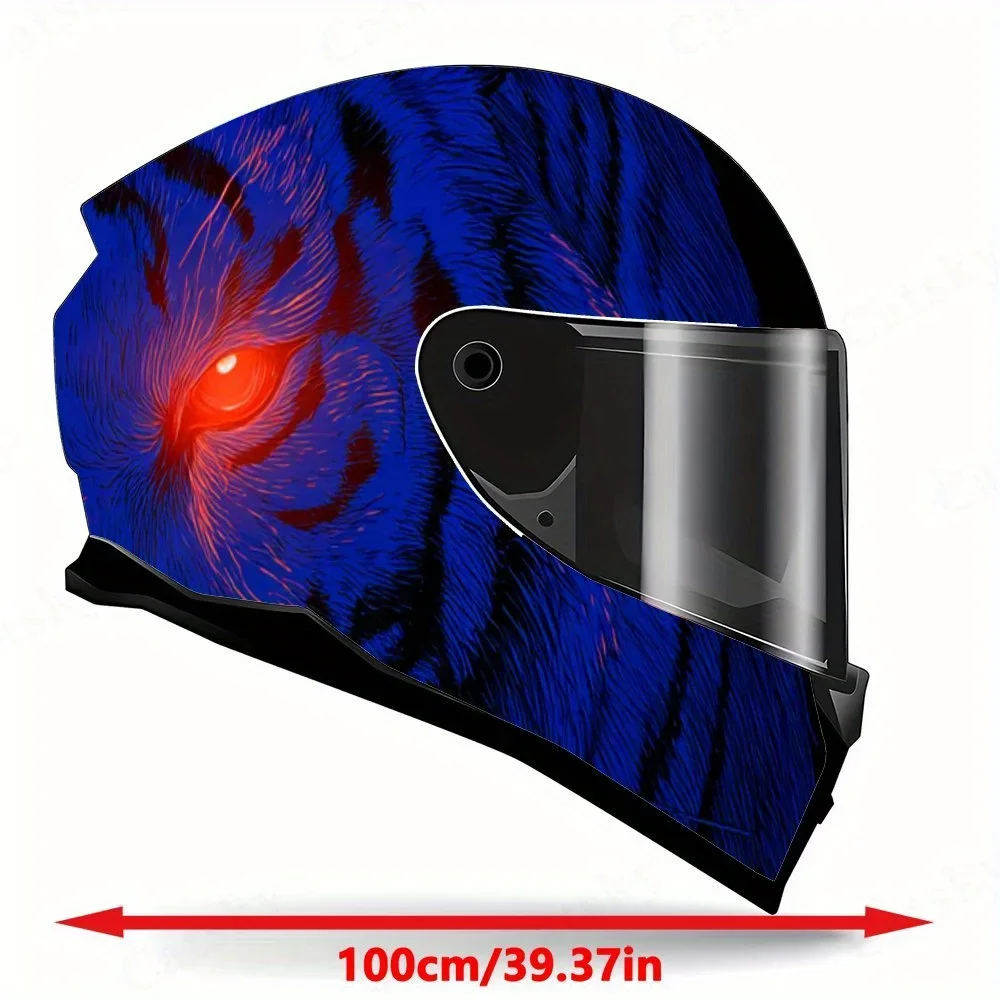 Radiant Tiger Art Motorcycle Helmet Decal, Waterproof Self-adhesive Helmet Vinyl Wraps Sticker, Cool DIY Graffiti Film, Gift for