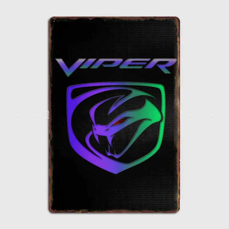 Sports Car Viper SRT10 Logo Retro Metal Plaque Poster Club Home Decor Bar Cave Classic Sign Room Decor Garage Wall Decoration