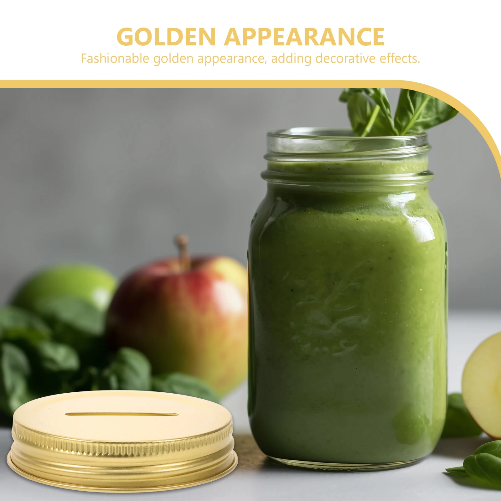 

12pcs 70mm Gold Tin Mason Jar Replacement Saving Pot Lids Change Storage Jar Lids Metal Lid Kitchen Bar