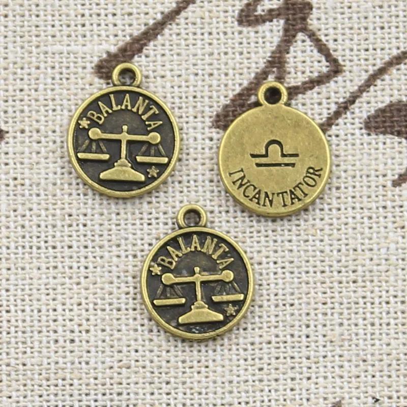 12pcs Charms Pisces Zodiac Vigro Aquarius Taurus Scorpio Pisces Aries Leo Gemini Cancer 12x10mm Tibetan Bronze Color Pendants