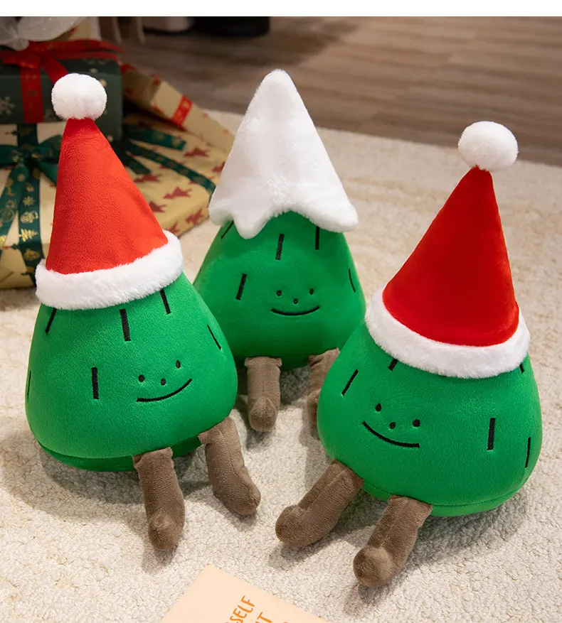 

30CM Kawaii Cartoon Simulation Anime Christmas Snow Tree Stuffed Animal Toys Children's Pine Tree Handmade Doll Gifts