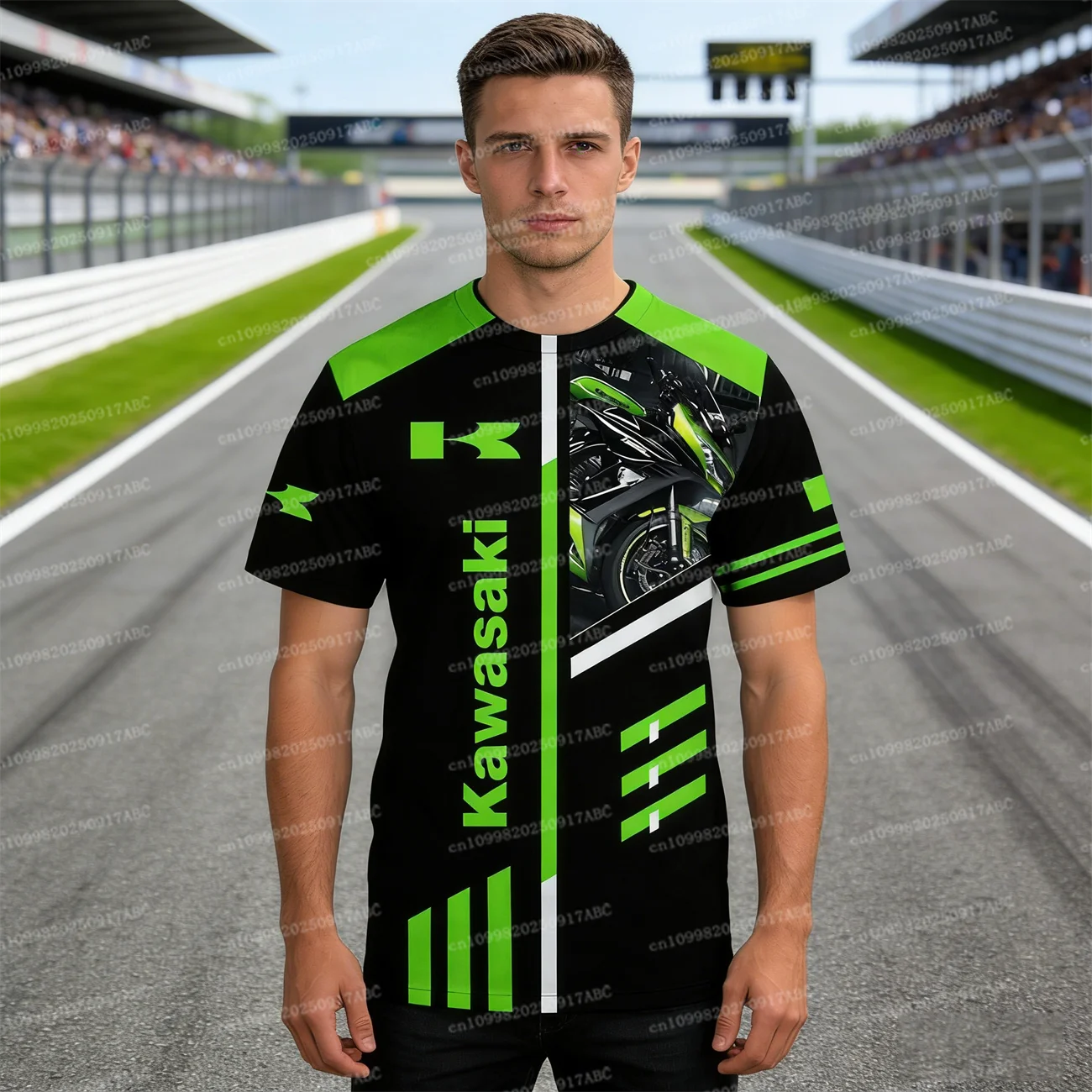 

（Kawasaki ）Men Tshirt Kawasaki Tshirt Summer Men Kawasaki Motorcycle Quick Drying Women T-Shirt Locomotive Breathable Top