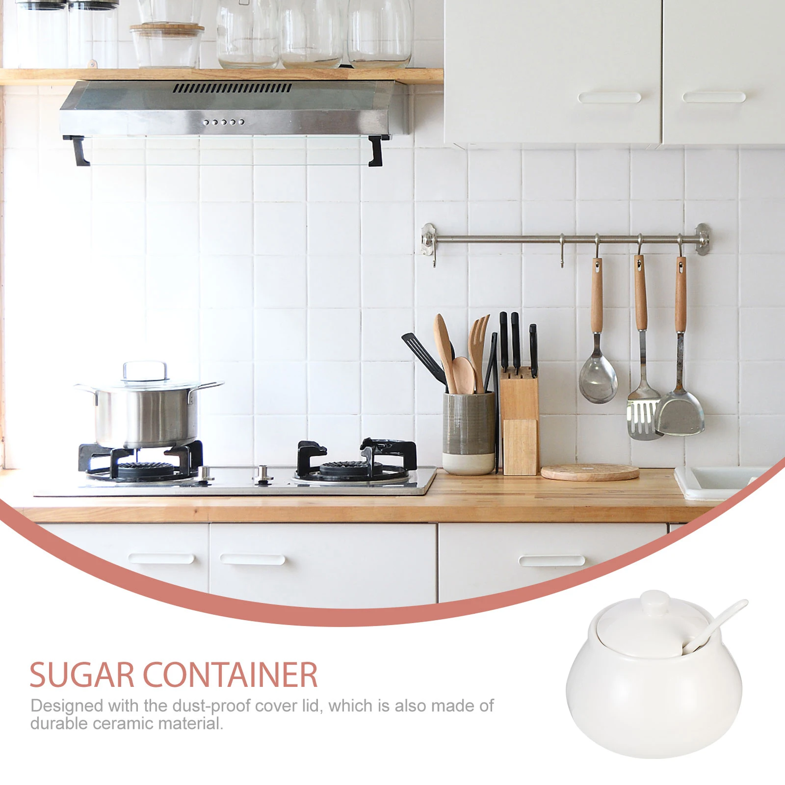 

Ceramic Sugar Bowl with Cover Coffee Bar Sugar Storage Jar Kitchen Salt Condiment Spice Holder Storage Container
