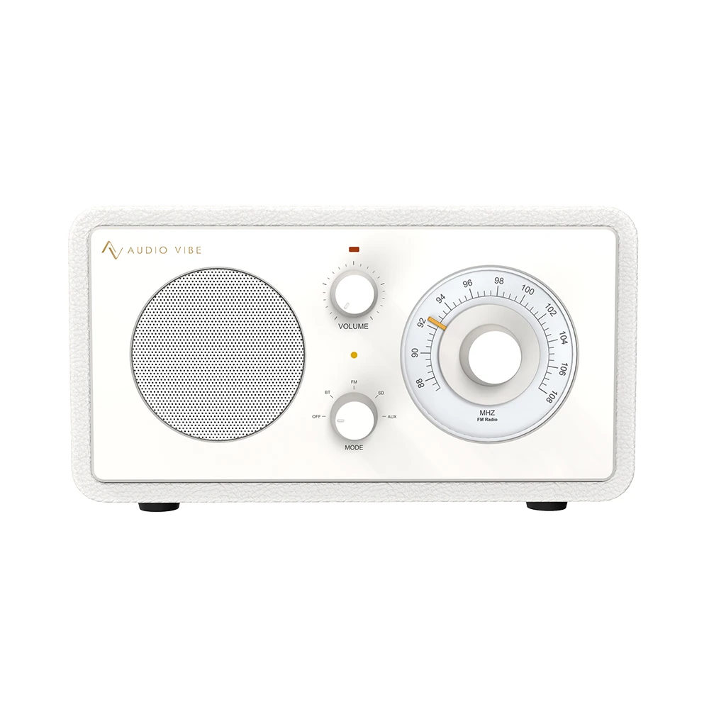 New Portable 10W FM Wireless for Bt Audio Home Theatre for Outdoor Use Wood PU Material Battery Operated Wooden Box