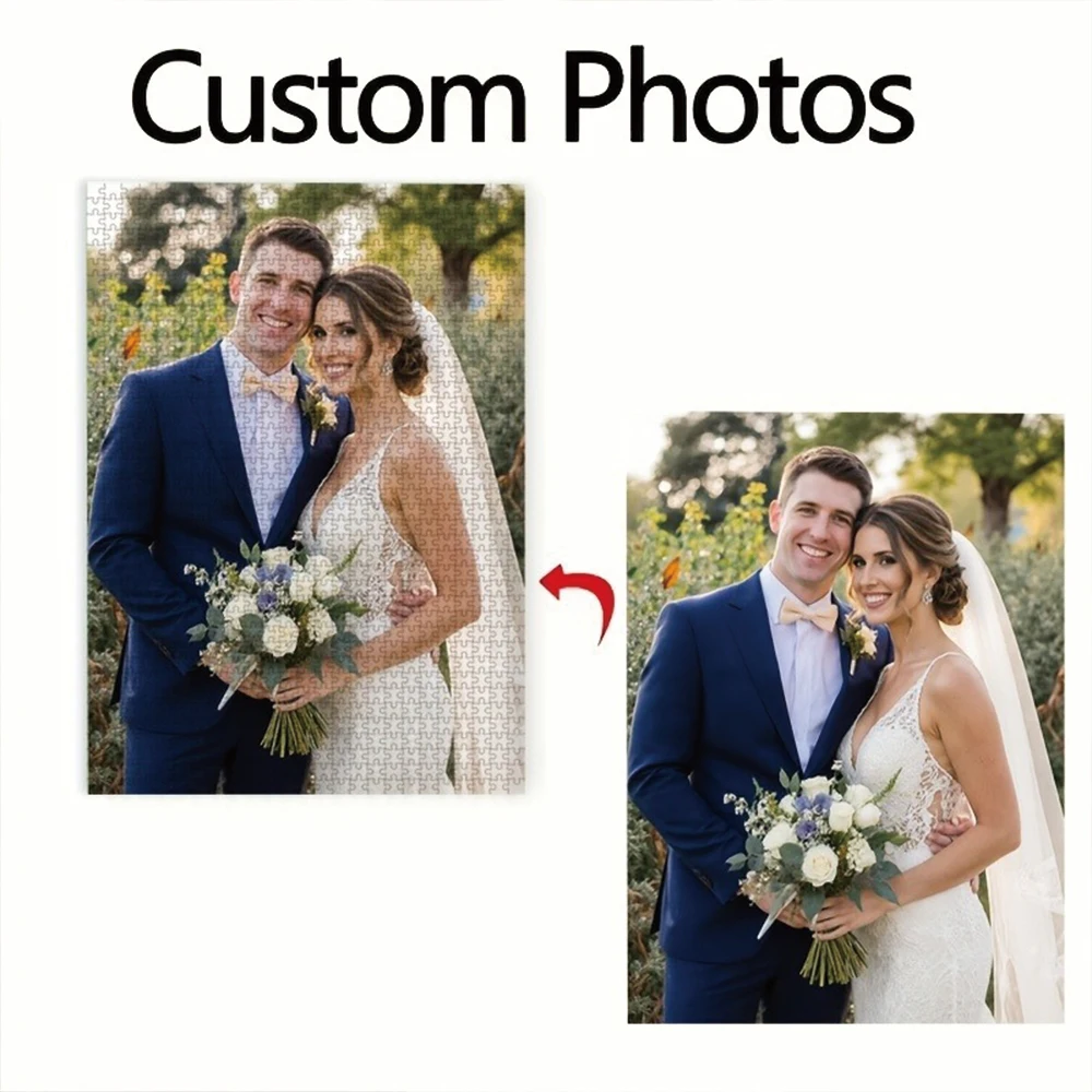 35/300/500/1079pcs Personalized Custom Photo Puzzle Wedding Photos For Housewarming Bedroom/Living Room For Children's Day