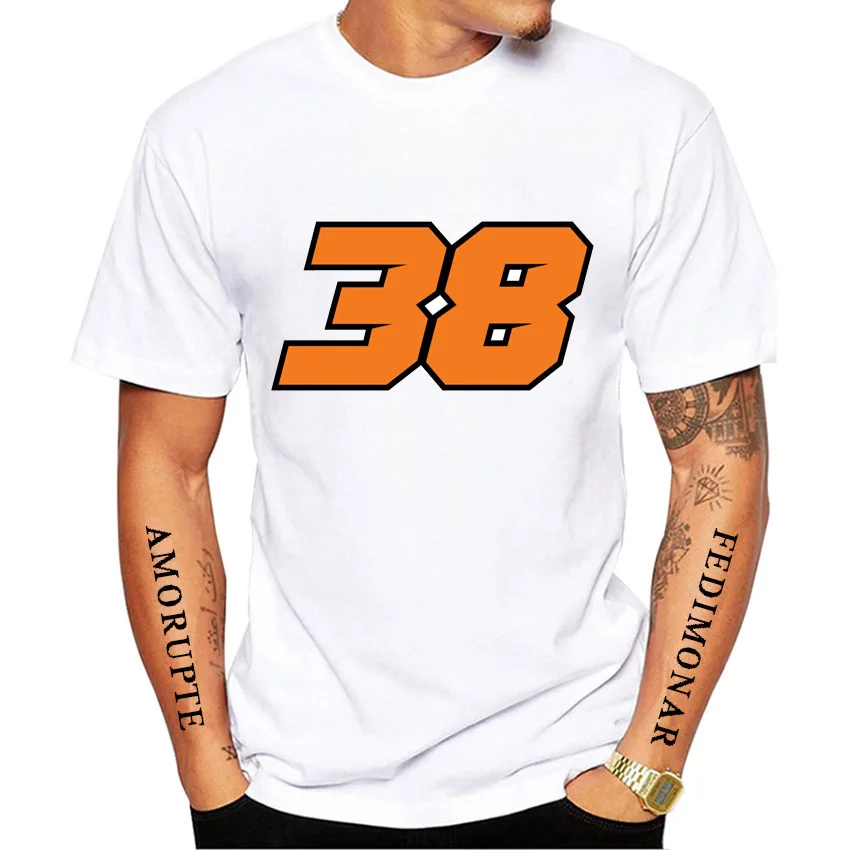 Bradley Smith 38 GP Rider T-Shirt New Summer Men Short Sleeve Hip Hop Sport Boy Casual Tees Motorcycle Riding Man White Tops