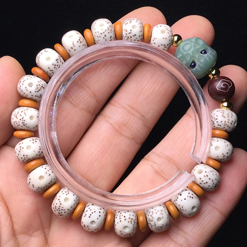 Shunbai - high-density high-polish star-moon single-loop paired with Bodhi Root A-dai women's bracelet