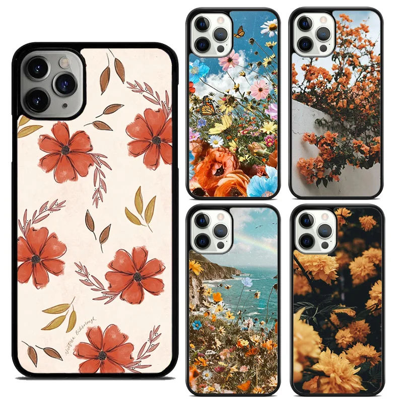 

Мягкий чехол для телефона с винтажными цветами для iPhone 17, Air 16, 15, 14, 11, 12, 13 Pro Max Plus, чехол Fundas