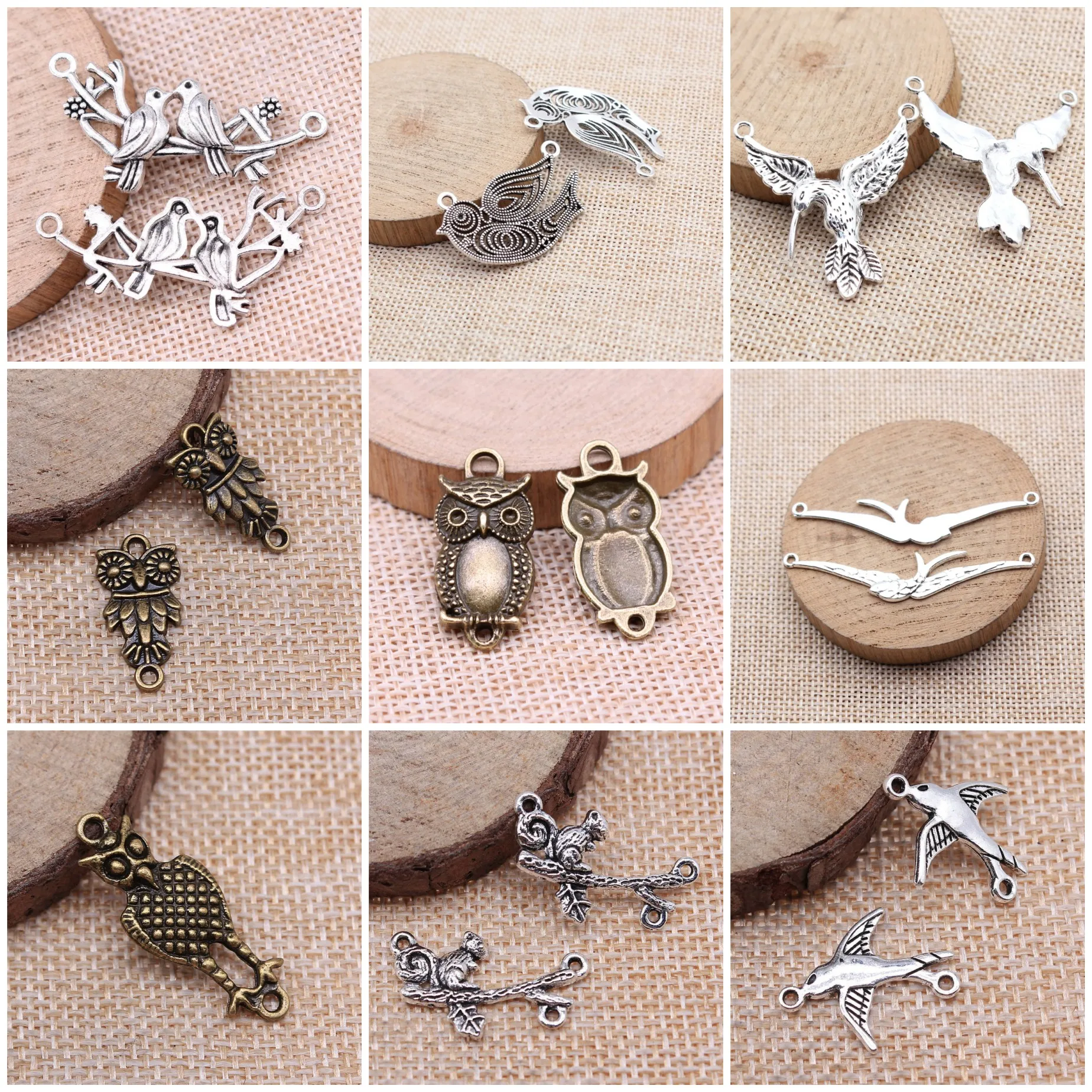 Classic Bird Shape Metal Jewelry Link Connectors Making Accessories For DIY Handmade Craft Supplies
