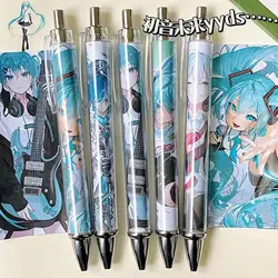 Hatsune Miku cartoon pattern press the gel pen ball ST head quick-drying non-bleeding ink brush inscription black signature pen