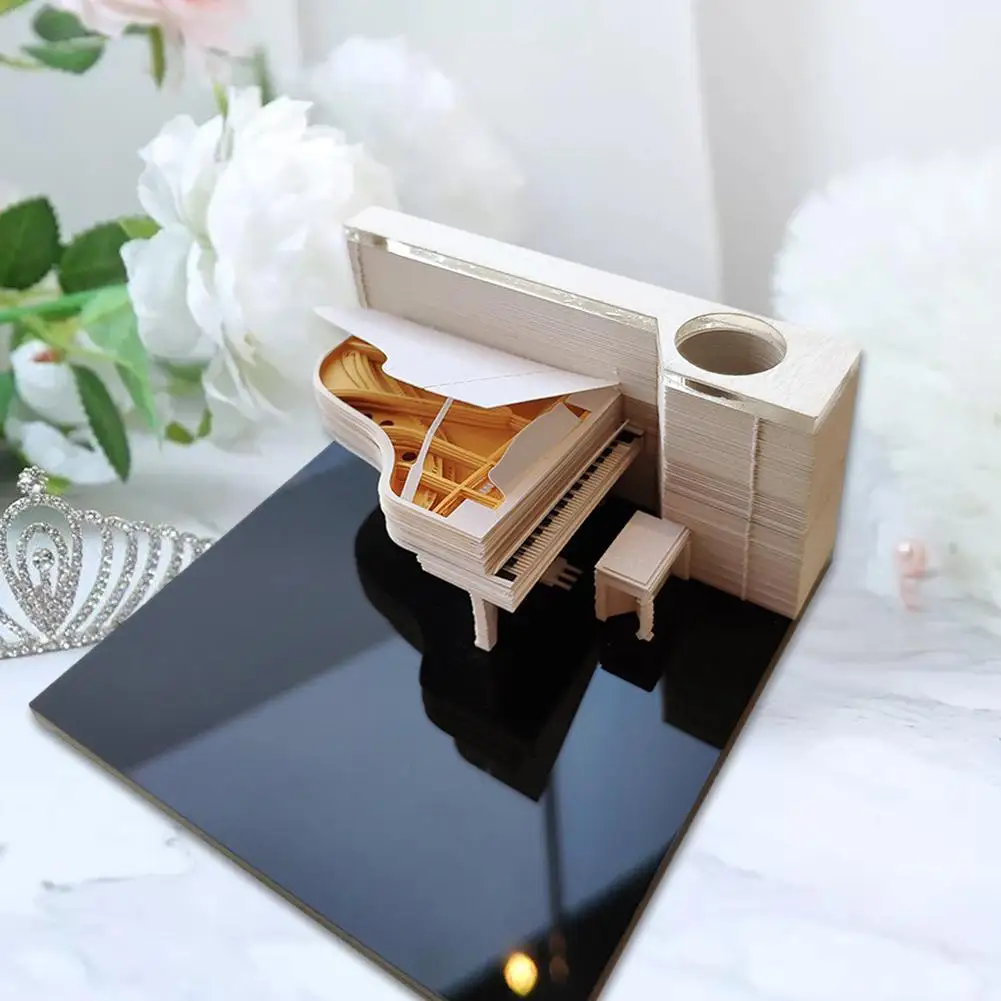 Tear-off Calendars Piano 2025 Calendar 3d Notepad Omoshiroi Gifts Pads Office Notes Led New Supplies Sticky Block Years Mem