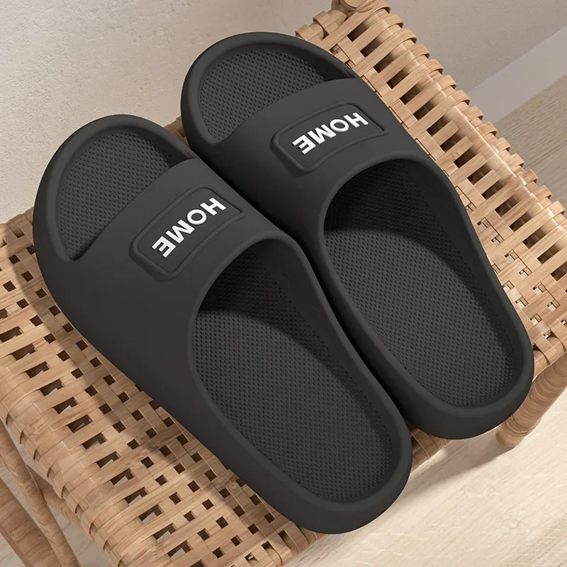 

Solid Color Summer Slipper Indoor Soft Soled Casual Women Slides Flip Flops Bathroom Anti Slip Men Sandals Shoes