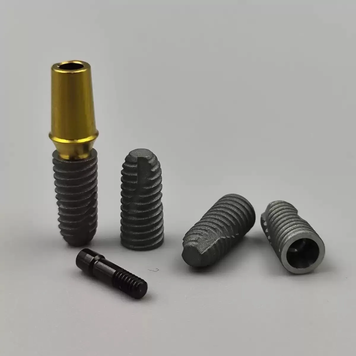 5Pcs Dental Implant Practice Fixture Spiral Model Training Implant Compatible with OSS 4510/4010 for Dentist Student Teaching Ex