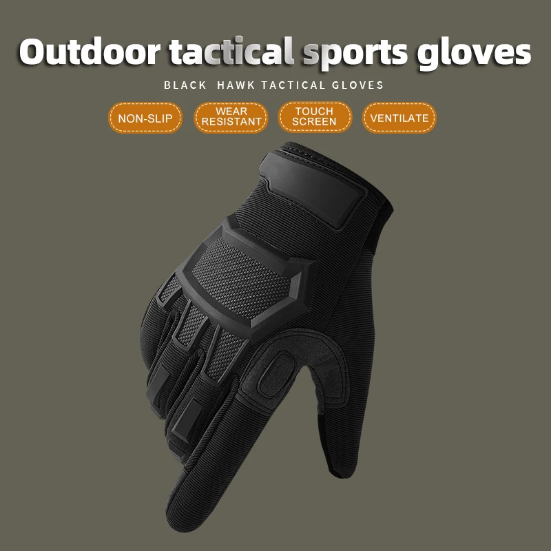 Tactical Gloves Antiskid Touch Screen Men\'s and Women\'s Full Finger Gloves Thickened Breathable Bicycle And Motorcycle Gloves