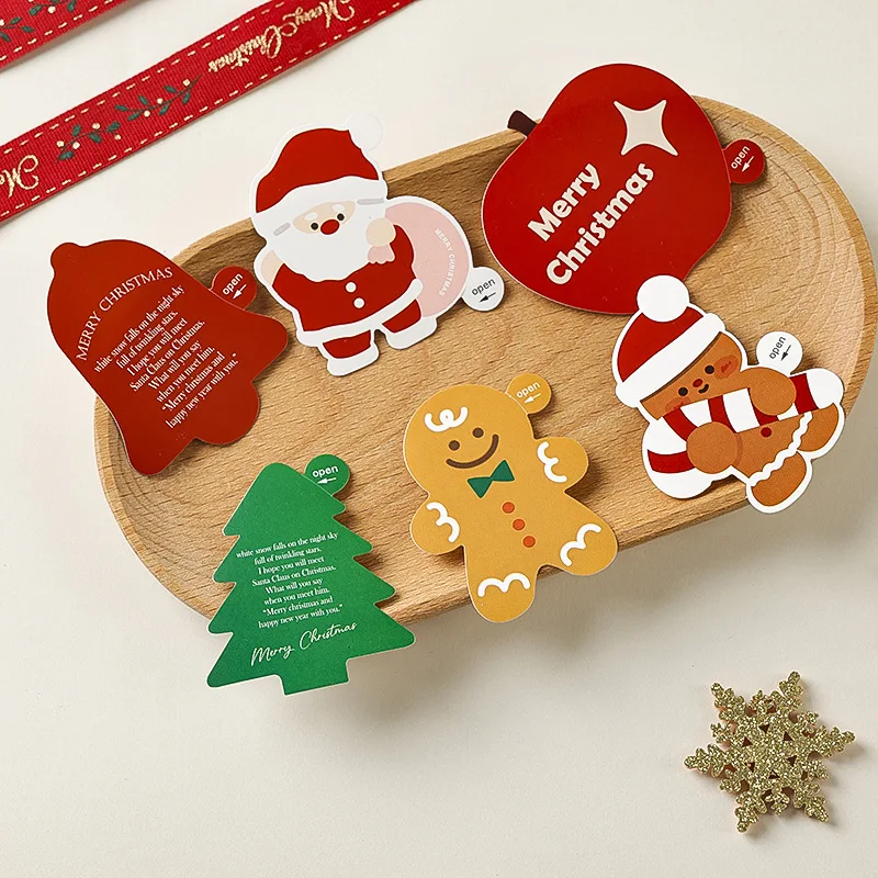 15pcs/pack Christmas Santa Stickers Xmas Tree Merry Christmas Gift Label Stickers Holiday Gift Wrapping Phone Decor Stickers