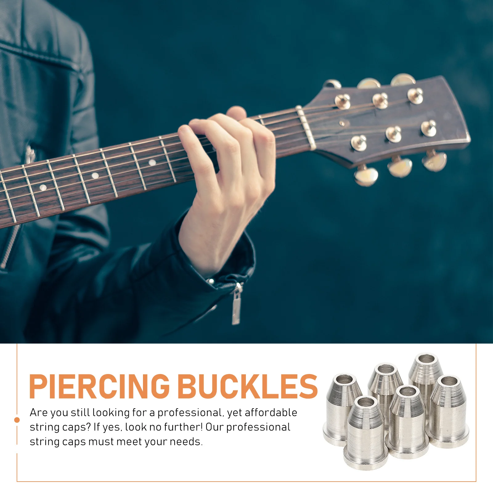 

6pcs Electric Guitar String Caps Premium String Retainers Improve Resonance Durable Guitar Parts Accessories