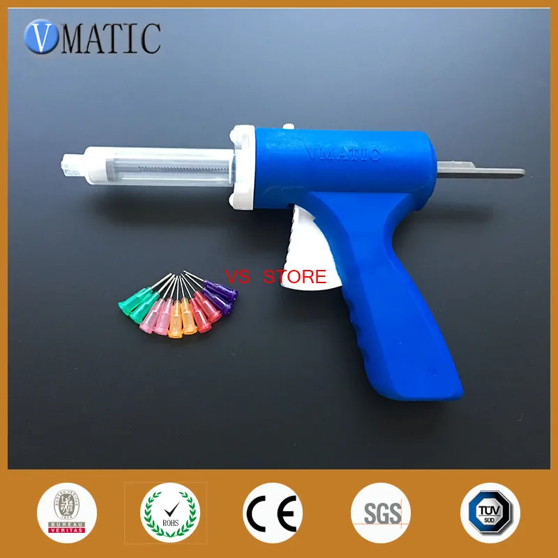 Free Shipping 10ml Manual Syringe Single Liquid Glue Caulking Gun Common 1Pc + Cones + Dispensing Needle