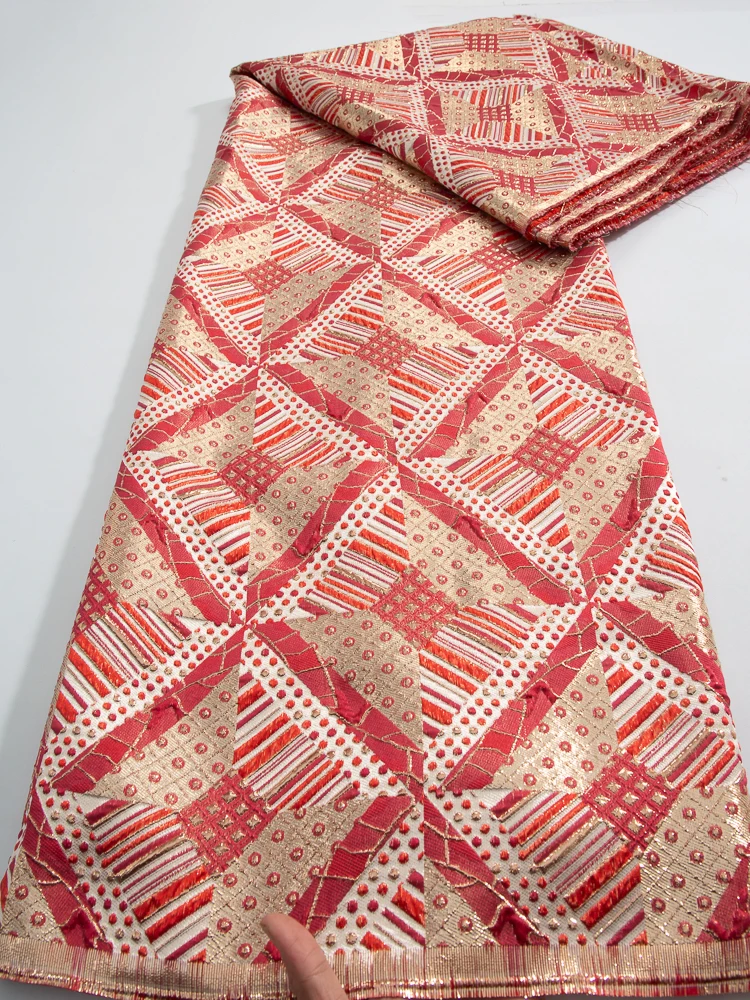 Африканское золотое кружево Kalume, 2024, высокое качество, новое нигерийское жаккардовое кружево для вечерних платьев