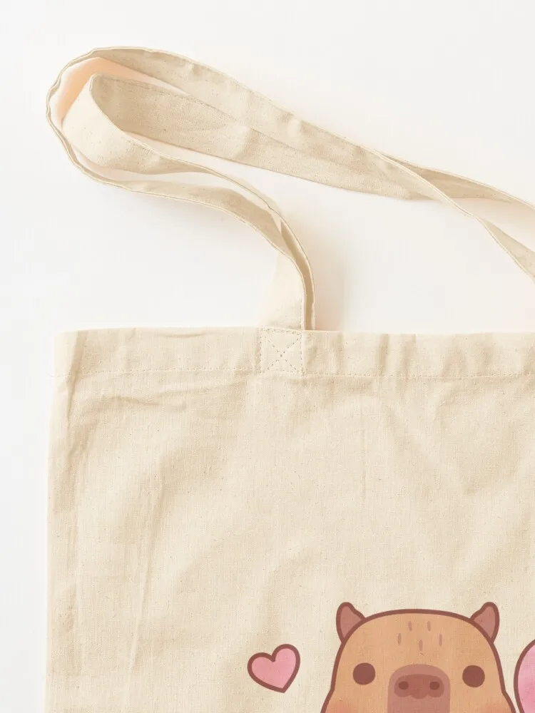Cute Capybara With Flamingo Pool Float For Summer Tote Bag Handbags canvas bags Portable shopping bag canvas tote bags